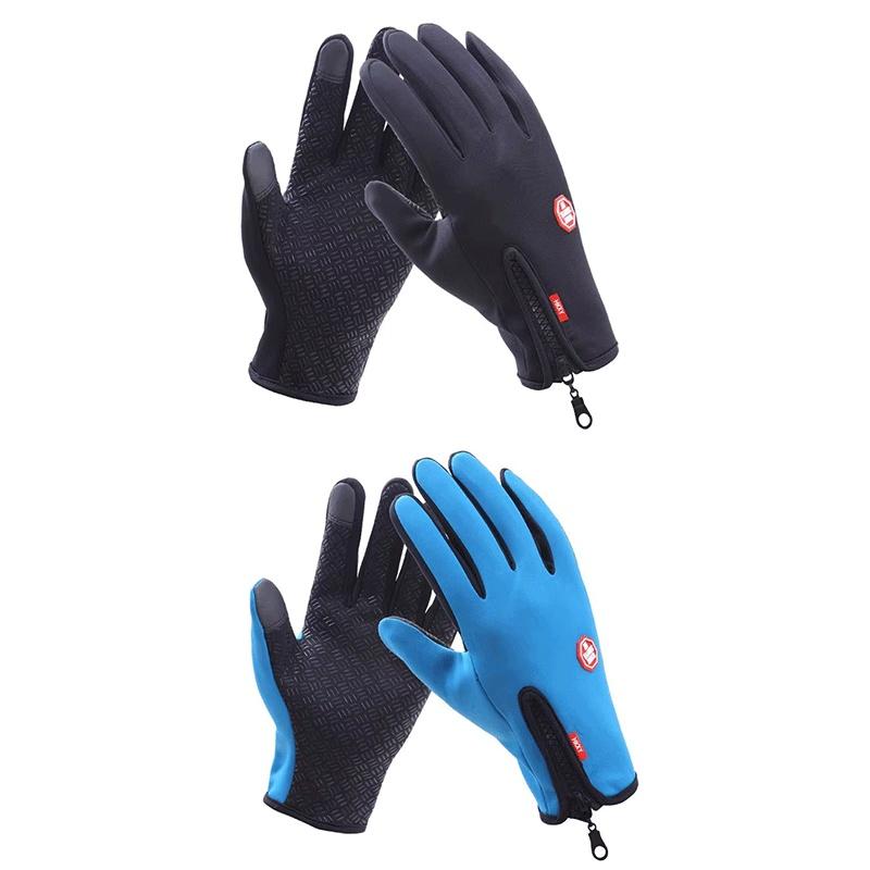 1-4pairs Touchscreen Winter Warm Gloves for Men Women Anti-Slip Water-Repellent Windproof Cycling Hiking Driving Gloves Zipper