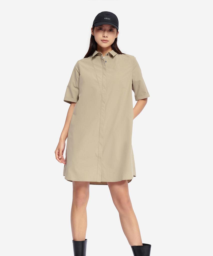 Aigle Women'S Functional Crop Shirt Dress Aas25Wshi008Bis