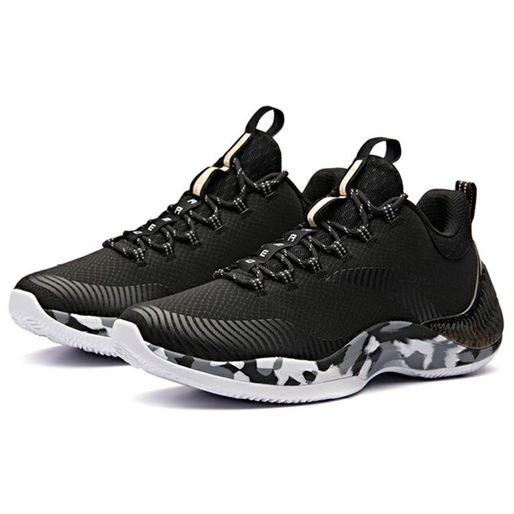 Anta Quick Decision 2 Low Basketball Shoes Men Sneakers Black White Gray 11841304-8