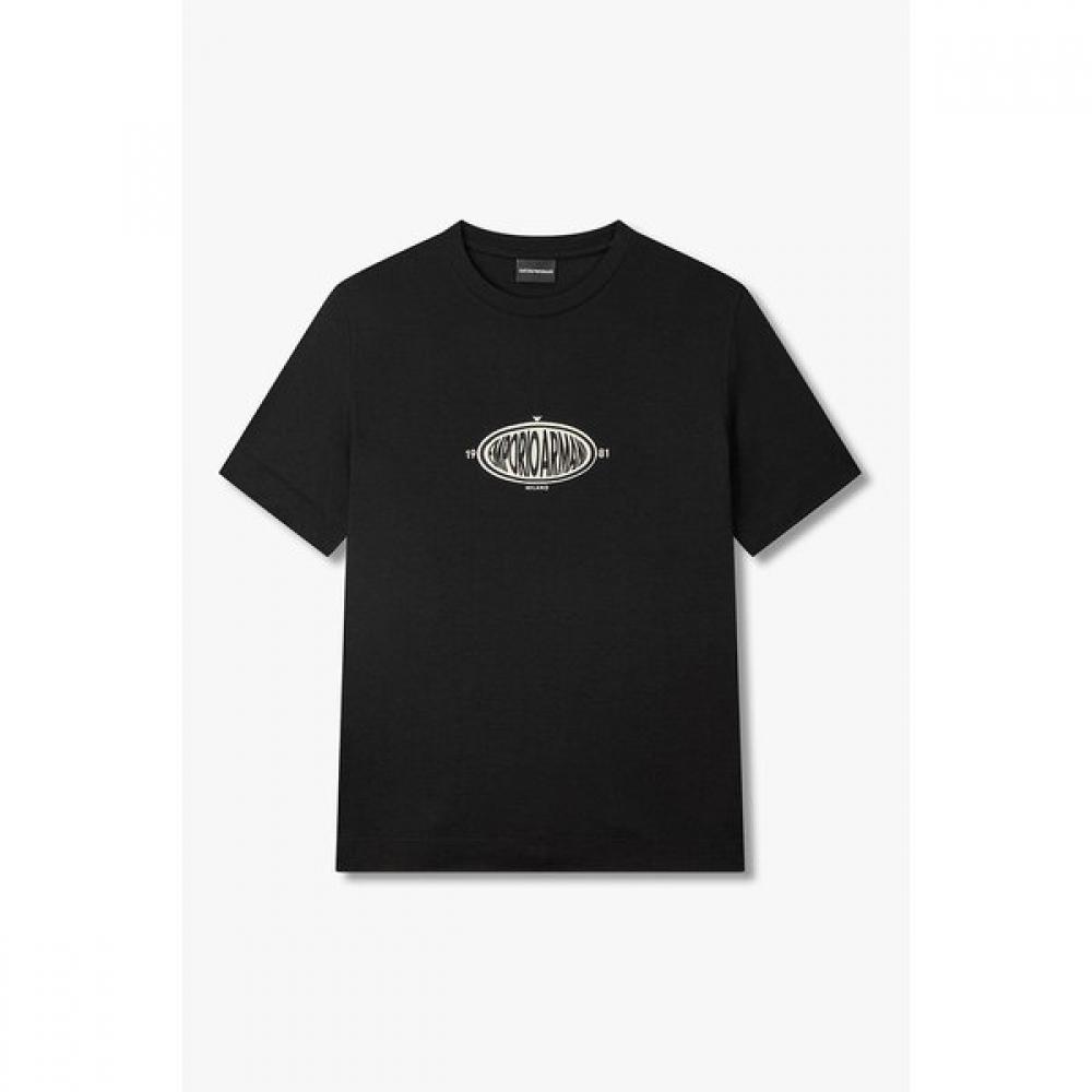 Emporio Armani Men S Lyocell Blend T ShirT Embroidered Logo A516126043