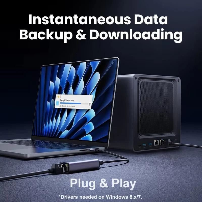 2500 Мбит/с USB 3,0 Type-C Ethernet к RJ45 2,5G USB2.0, проводной адаптер-конвертер, сетевой концентратор для Windows 8,1/10/11 для ПК, ноутбука