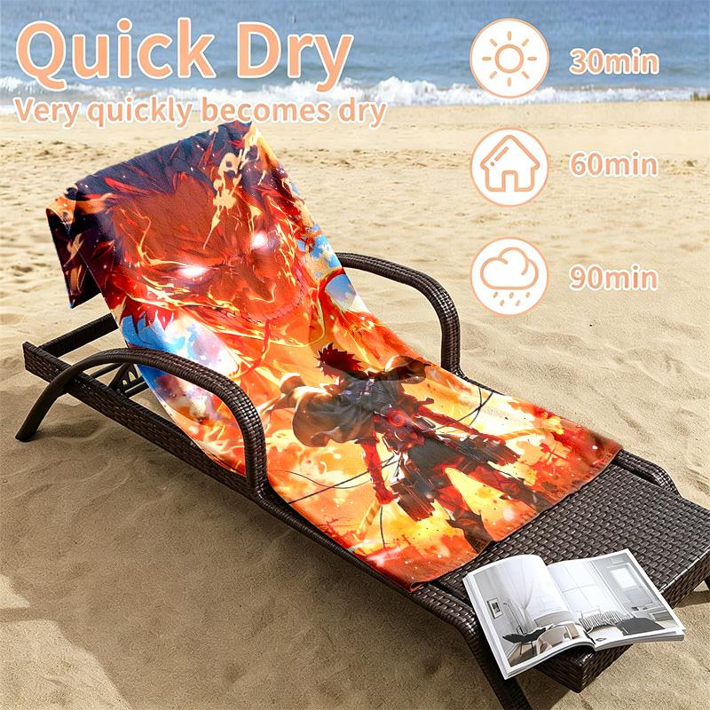 Attack on Titan Beach towels also serve as bath towels summer essential a musthave for the outdoors the beach and the pool