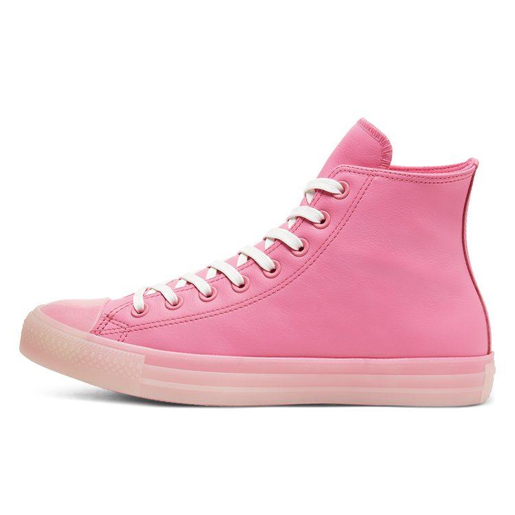 Converse Неоновые кожаные кеды Chuck Taylor All Star High Top 'Неоновый розовый' 166568C