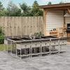 VidaXL 11pcs Garden Dining Set with Grey Cushions Poly Rattan 3278062