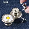5pcs Replacement No-Sewing Metal Button Detachable Pants Pins Portable Repair Kit