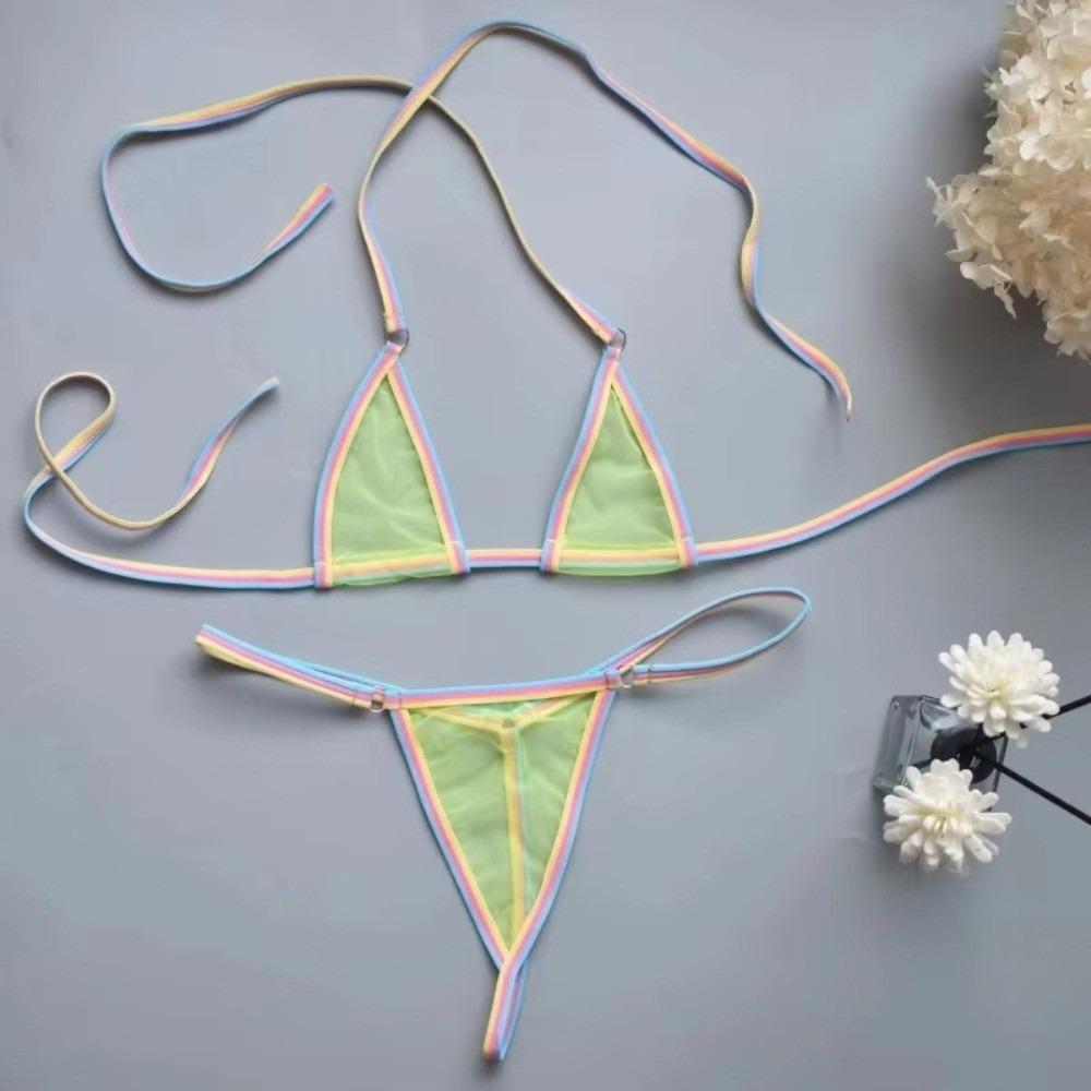 Unlined Wirefree Bra Sets Ultra-thin Mesh Lingerie Sets Mini Exotic Lingerie Sets Nightwear