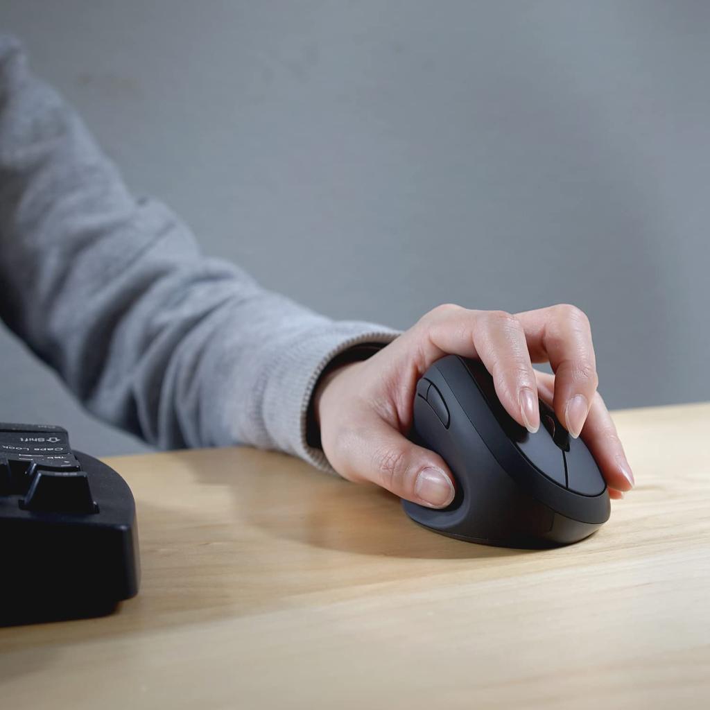 Perix Эргономичная беспроводная мышь Маленькая тихая конструкция Прорезиненная эргономика для пользователей Гарантированная PERIMICE-719L Левша [Подлинный продукт]