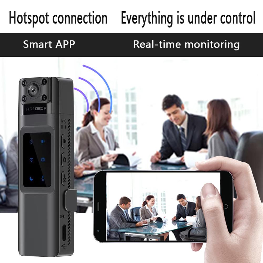 Цифровой видеорегистратор 1080P HD Портативная нагрудная камера WIFI Портативный регистратор для правоохранительных органов Поддержка TF 128 ГБ Широкоугольный объектив 130 градусов