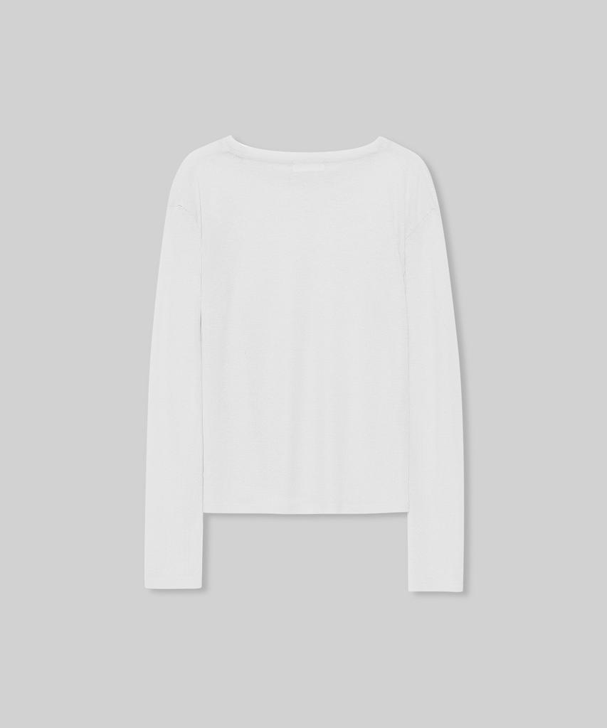 MUSINSA STANDARD WOMAN Women'S Linen-Like Long-Sleeve Knit T-Shirt [White]