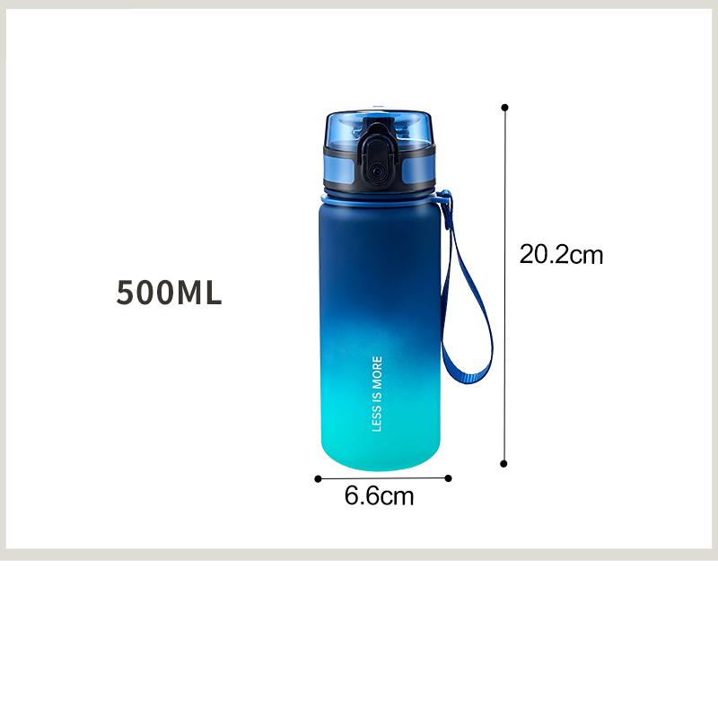 Large Capacity Sports Water Bottle Leak Proof Gradient Color Plastic Cup Drinking Outdoor Travel Portable Gym Fitness Jugs