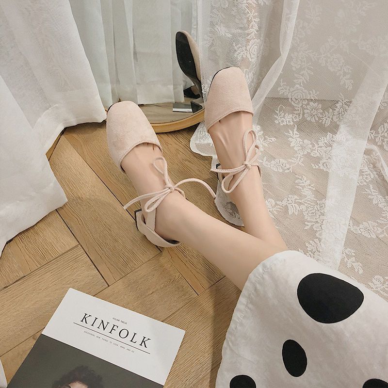 Модные французские ретро туфли на толстом каблуке на высоком каблуке женские летние босоножки Baotou Strappy Sandalias De Mujer красные туфли с неглубоким носком для женщин