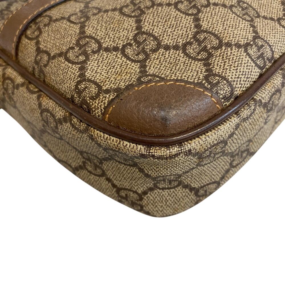 Gucci 6423 Винтажная Старая Сумка-Клатч Gucci с Узором GG из ПВХ Наплечная Сумка Коричневый ПВХ Б/У