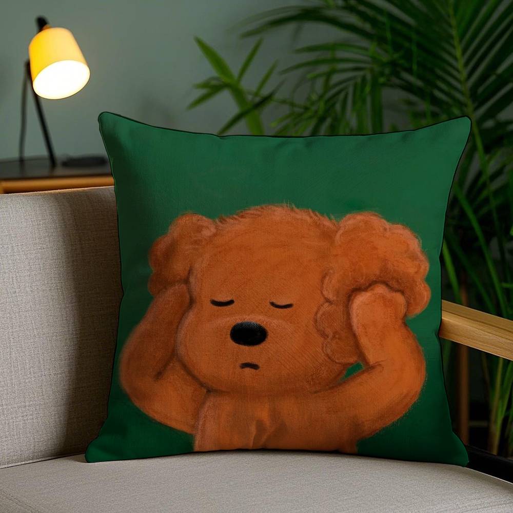 E-EteecyS Print Pillow Case Anti-dustmite Invisible Zipper Sofa Bed