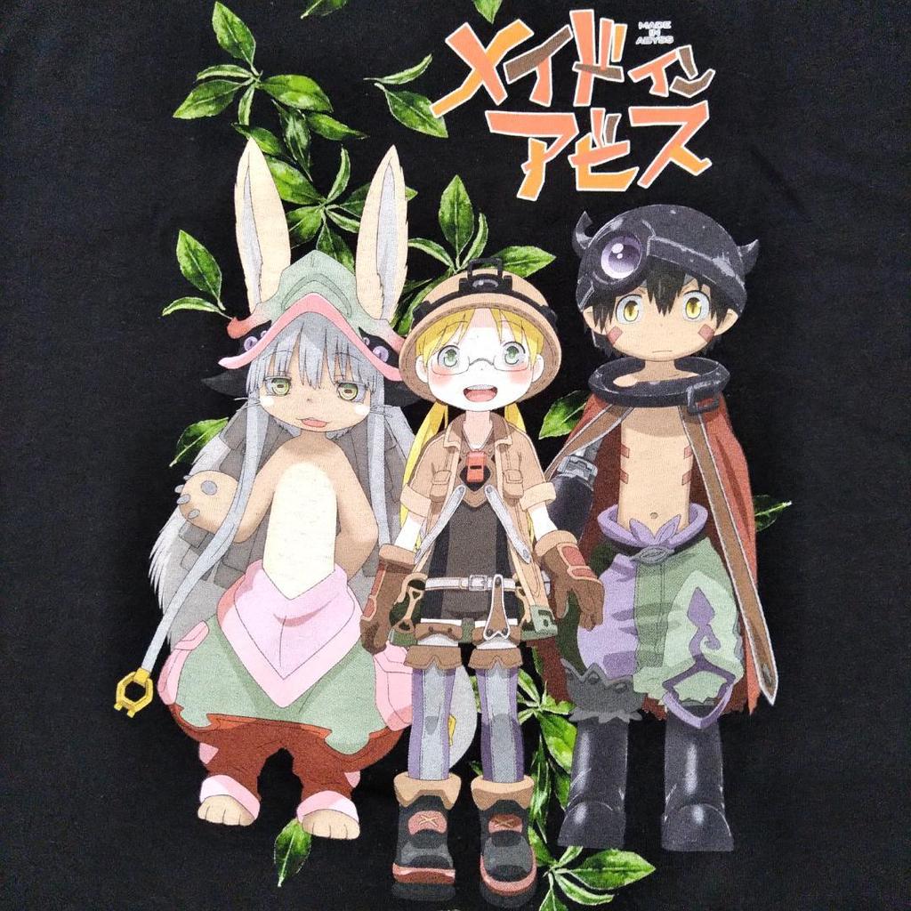 [USED] Made In Abyss T-shirt, Small XXL Size, Black, Anime Tee, Official