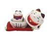 Yakushi Kiln Trinket Mike Rising Good Luck Maneki-neko Box, (Black, Maneki-neko Design) (Includes Sticker)