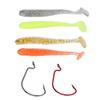 60 шт. T-Tail Road Runner Мягкая наживка с кривошипным крючком Комбинированный набор Поддельные наживки Набор рыболовных снастей