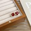 Glaze Vintage Elegant Enamel Stud Earrings Heart Ear Buckle Women Jewelry Korean Style Earrings