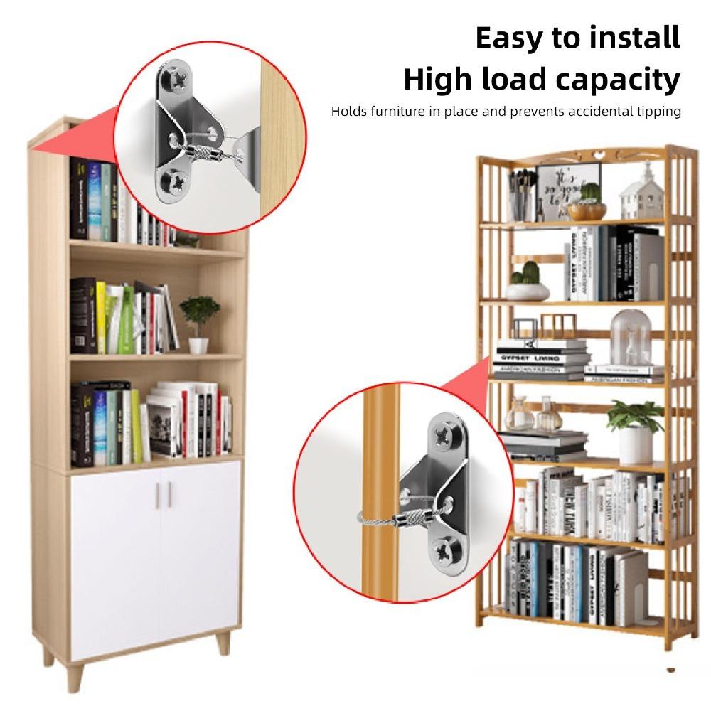 6pcs Easy Install Furniture Anchors Adjustable Furniture Wall Anchor Anti Tip Furniture Straps Room