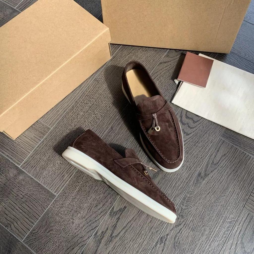 Женские лоферы слипоны с кисточками в британском стиле 2024 - Удобная плоская мягкая подошва