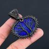 Double Tree Of Life Lapis Lazuli Gemstone Handmade Copper Wire Wrap Jewelry Pendant For Women