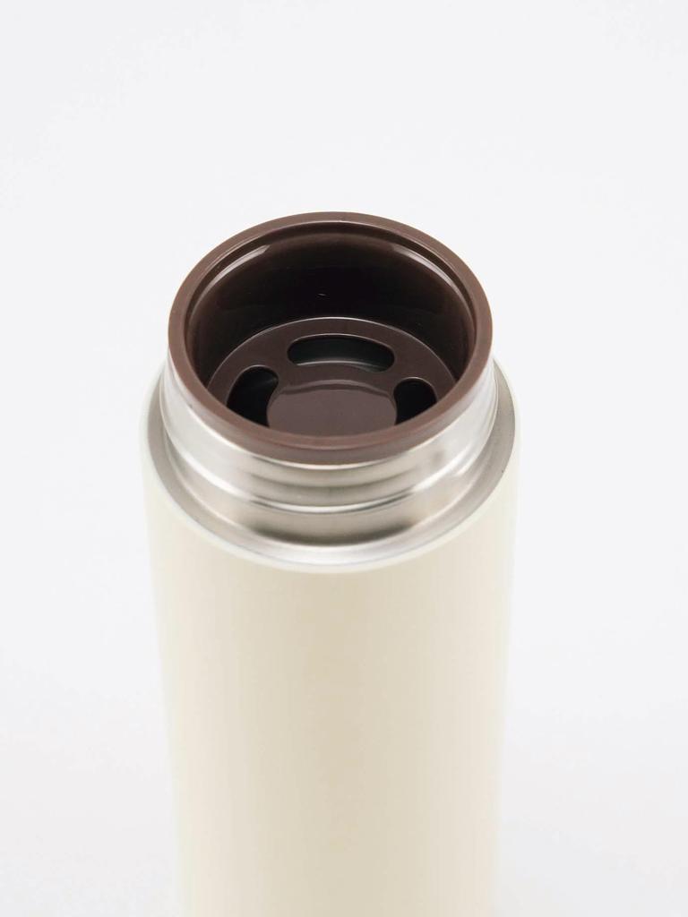 Кружка Kakusei для воды, вакуумная, двойная, большая, вмещает большой объем, легко вмещает в себя бутылку для льда Neolife, бутылка, 500 мл, цвет слоновой кости, структура, тепло/холодоизоляция,