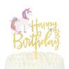 Unicorn Cake Topper Rainbow Horn Kids Girl Birthday Party Cake Decoration Tools Baby Shower Wedding Unicorn Theme Party Supplies