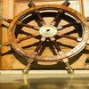 Wonderful Large 91.44 ANCHOR BRASS Wooden Wheel Captain Boat Home Decor Ship Carved Brass Gift