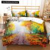 Oil Painting Landscape King Queen Duvet Cover Eiffel Tower Bedding Set Natural Scenery Quilt Cover Polyester Comforter Cover