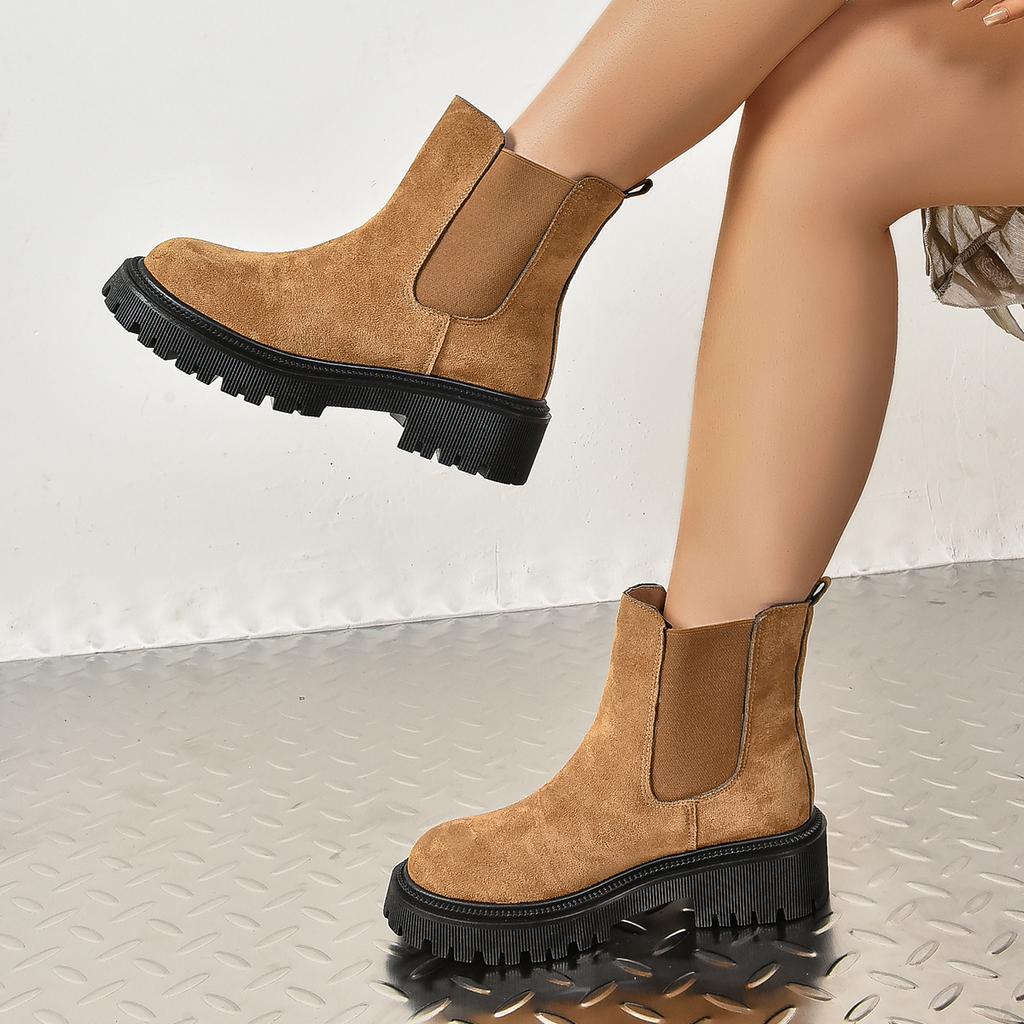 Женские ботинки весна-осень на платформе кожаные ботильоны с круглым носком женские модные легкие удобные туфли ручной работы для женщин