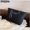 Shoulder Bag for Women Autumn and Winter Cotton Hemp Large Capacity Tote Bag Solid Versatile Shopping Commuter Handbag