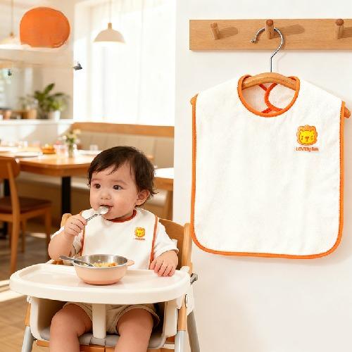 Cute Cartoon Embroidery Baby Boys Girls Feeding Bibs Waterproof Neck Towel for Teeth Brushing Face Washing Drool for Infant Baby
