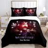 Dark Style Girl with Braids Print Bedding Set, Black & Purple Bed Linen(1 * duvet cover + 2 * pillowcase, without core)