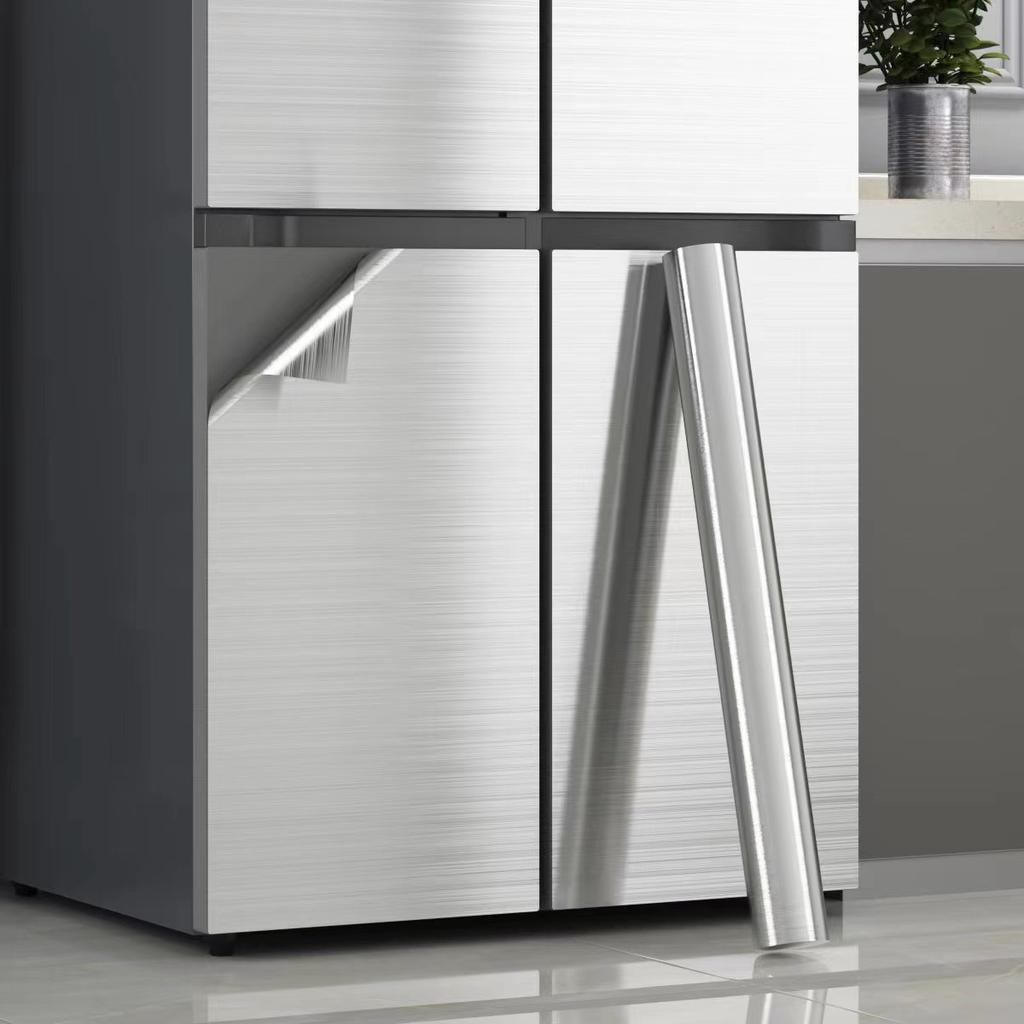 Металлическая матовая водонепроницаемая самоклеящаяся пленка для холодильника, лифта, двери, кухонной столешницы, шкафа, наклейки для ремонта