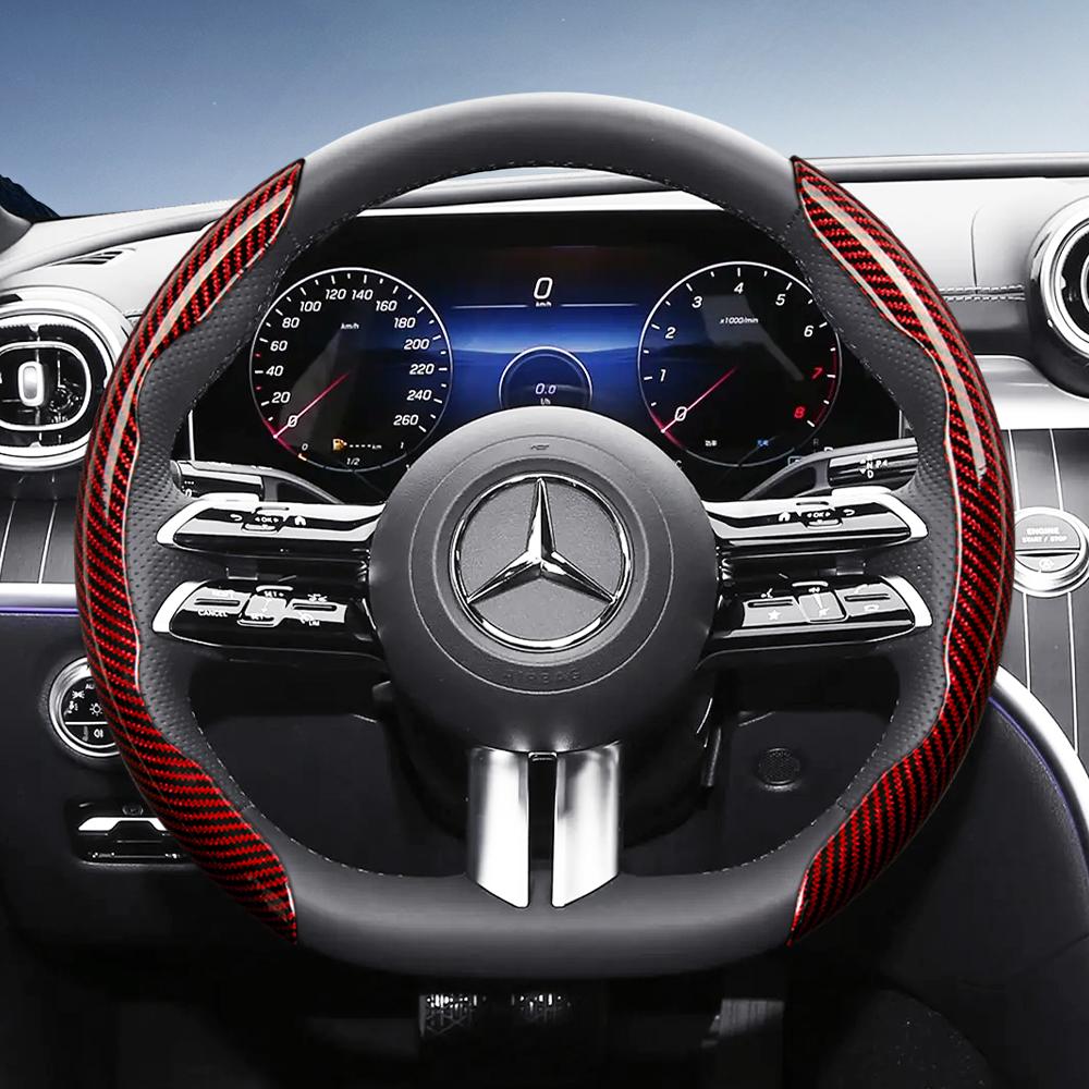 Suitable for Mercedes-Benz Carbon Fiber Texture Steering Wheel Cover with Segmented Quick-Release Design V g S a E C Class Gle Glc Gla Glb