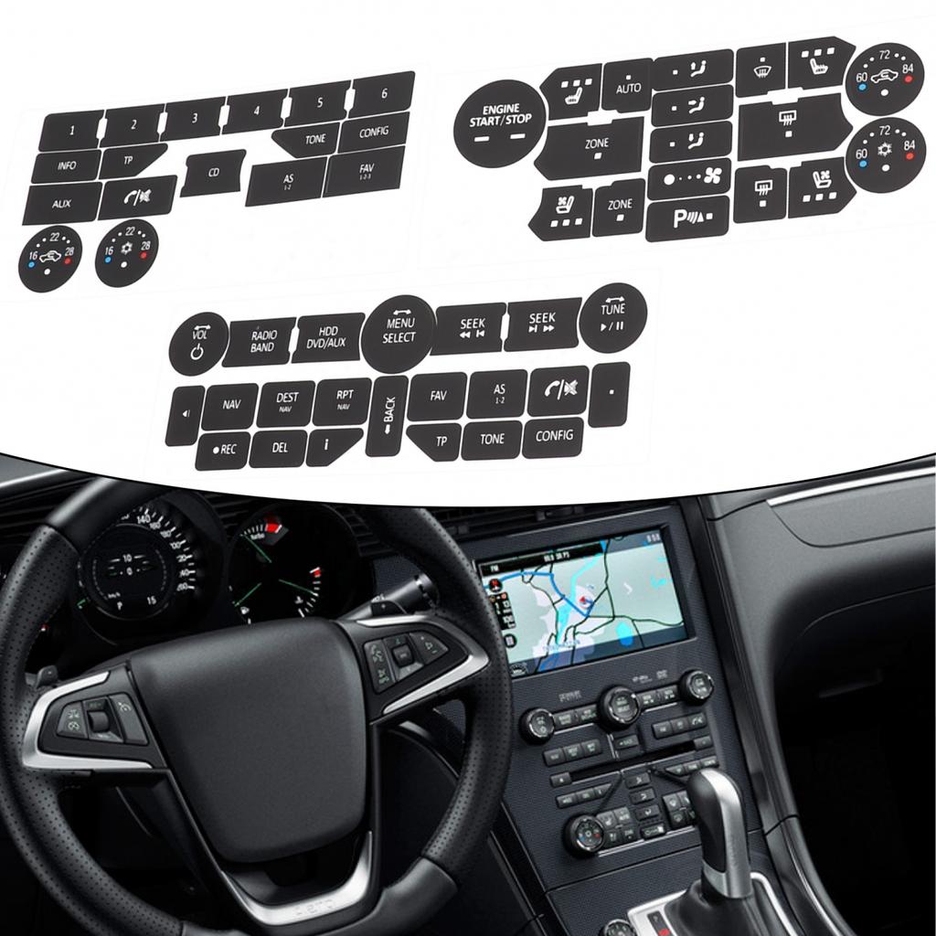 Ремонтные наклейки Кнопка Ремонт Климат-контроль Высококачественный винил