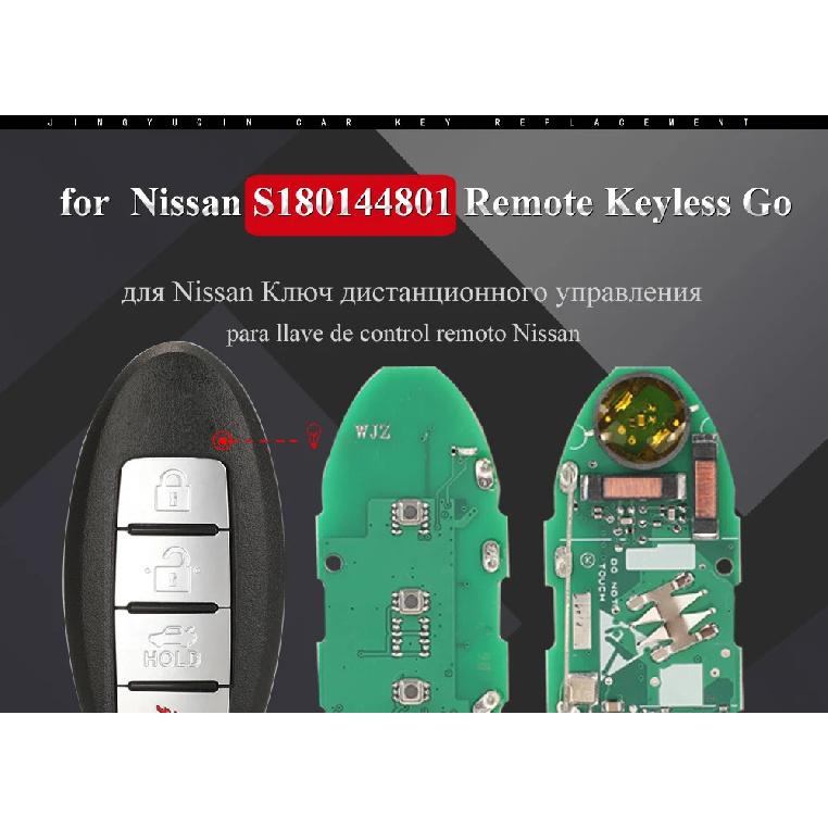 Jingyuqin S180144801 Умный бесключевой дистанционный ключ для автомобиля Nissan Altima Versa 2019 2020 433 МГц Чип 4A Брелок 285E3-6CA1A KR5TXN1