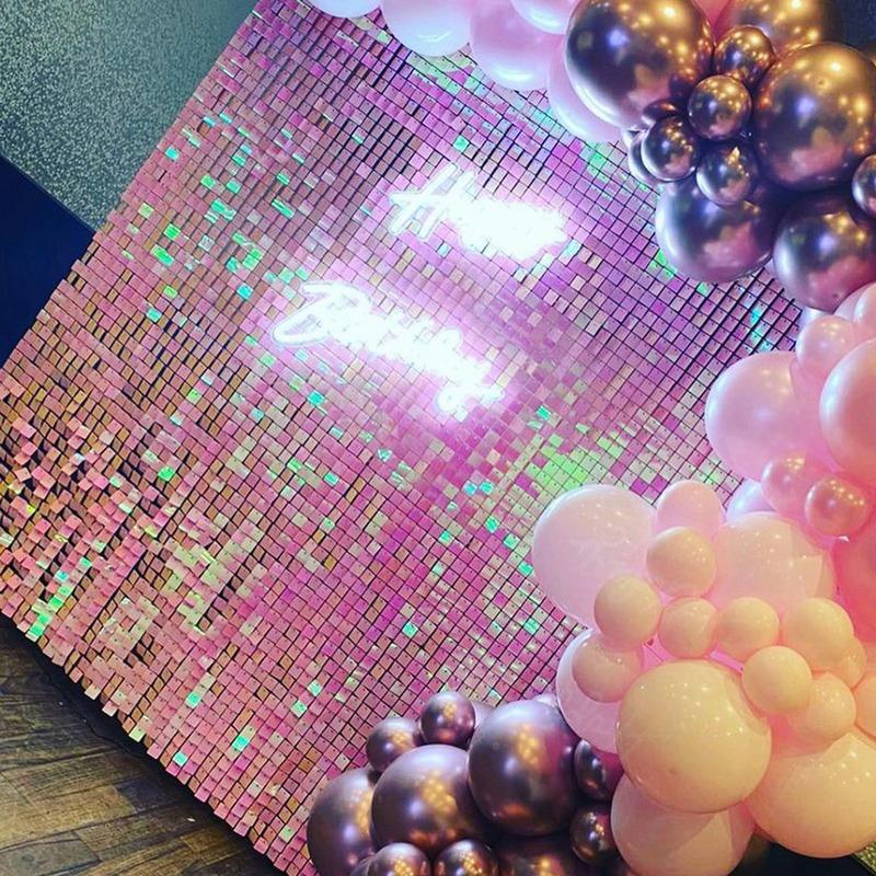Square Sequin Shimmer Wall Backdrop Panels Glitter Bling Photo Background Backdrop for Birthday Wedding Decoration