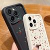 Мягкий матовый чехол из ТПУ с рисунком вишни и бантом для iPhone 16 Pro Max 15 Pro 14 13 12 11 17 Pro Max Ударопрочный бампер с защитой линз