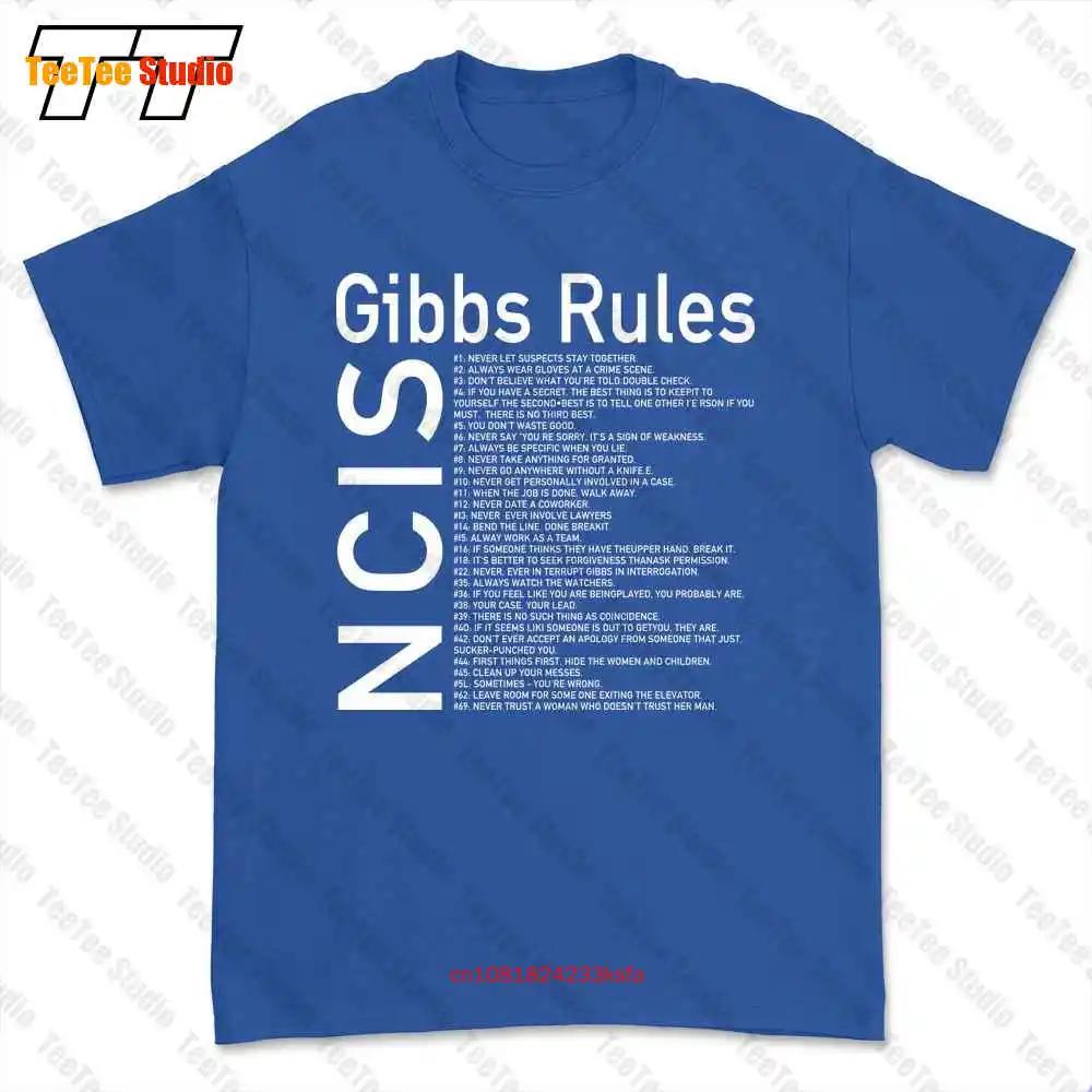Футболка с принтом NCIS Gibbs Rules Черные Мужские Футболка 56WX