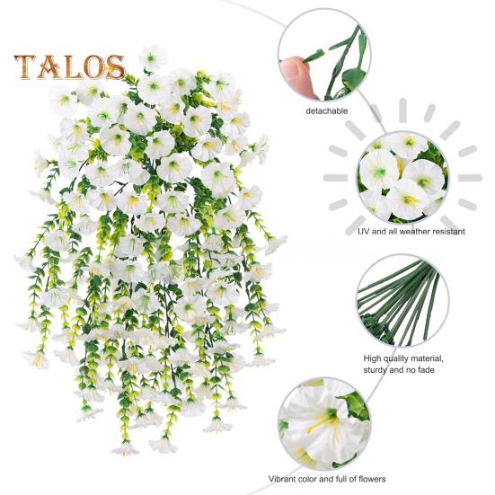 Искусственные подвесные цветы петунии, устойчивые к ультрафиолетовому излучению, искусственные растения для улицы, искусственная полосатая петуния, весенне-летний декор для дома, каминной двери, крыльца, патио