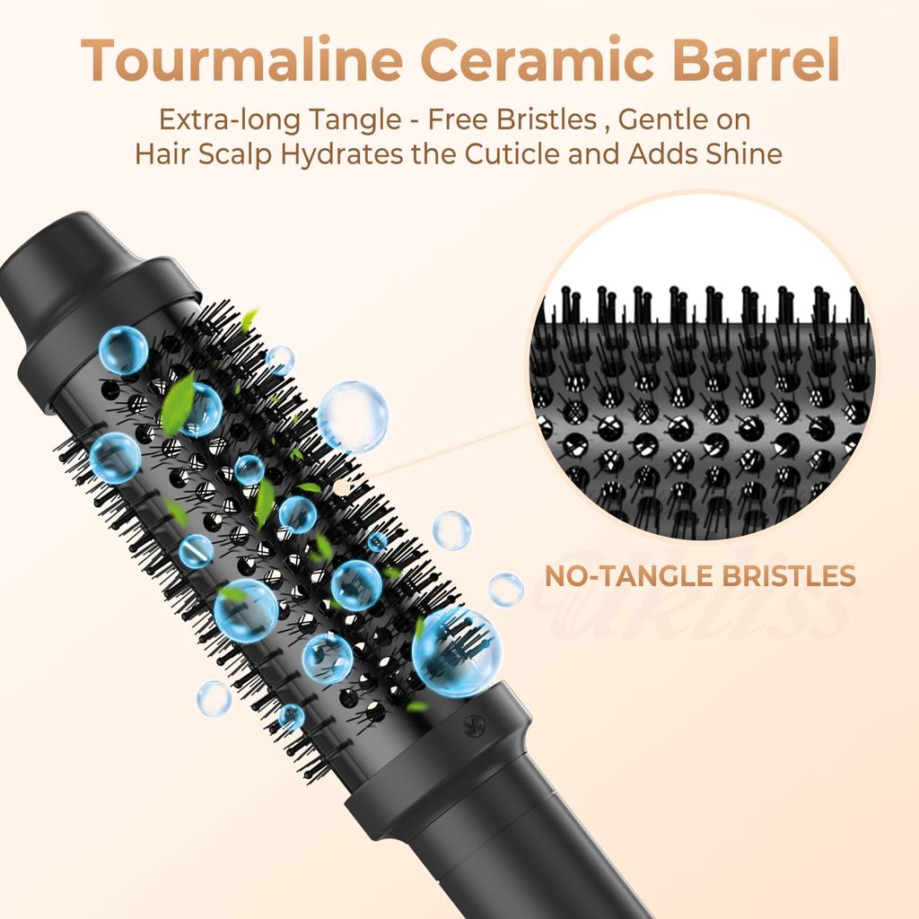 Curling Iron Brush Double PTC Heated Curling Comb Fast Heating Thermal Brush Ceramic Hair Curler Hot Comb 38mm Curling Wand