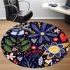 1PC Floral Whimsical Office Round Area Rug, Mat Suitable For Office, Under Office Chairs Bedroom Living Room Home Decor, Room Deco