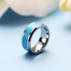 8MM Stainless Steel Natural Turquoise Fashion Ring - Versatile Personality Style
