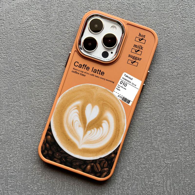 Коричневый Айс Латте Американо Чехол для Телефона для Iphone 12 11 14 13 15 16 Pro Max Mini X XR XS 7 8 Plus SE2 Ударопрочный Печатный Чехол