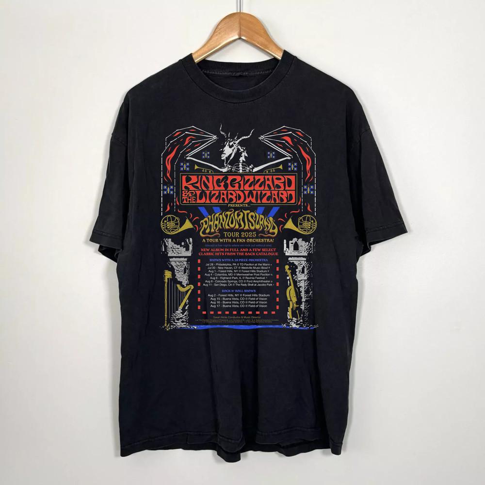 King Gizzard & the Lizard Wizard Band 2025 Tour T Shirt Black All Size AQ145
