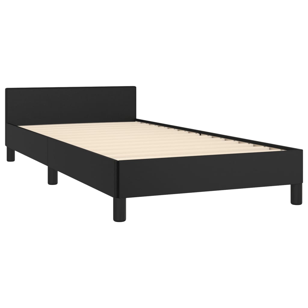 Bed Frame with Headboard Black 90 x 200 cm Faux Leather