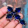 Cross London Blue Topaz Gemstone Handmade 925 Sterling Silver Amazing Jewelry Pendant