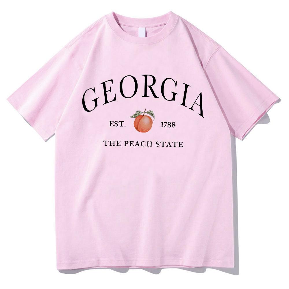 Georgia Peach Vintage Print T-shirts Ginny & Georgia 3 Hot TV Show Tees Adorable Female Clothes Summer Cotton Soft T Shirt Daily