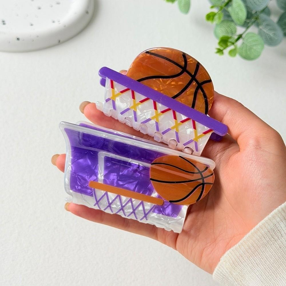 Acrylic Material Sports Style Claw Clip Trendy Style Football Hair Clip Casual Wear