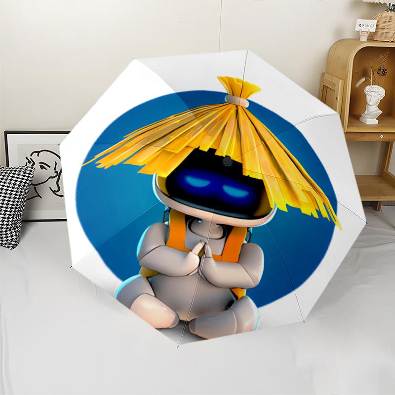Автоматический зонт Astro Bot4 Print, 8 спиц, железный каркас, пластиковая ручка, подходит для путешествий на открытом воздухе и на каждый день, идеальный подарок